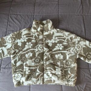 American Eagle Huggable Floral Fleece Zip Up